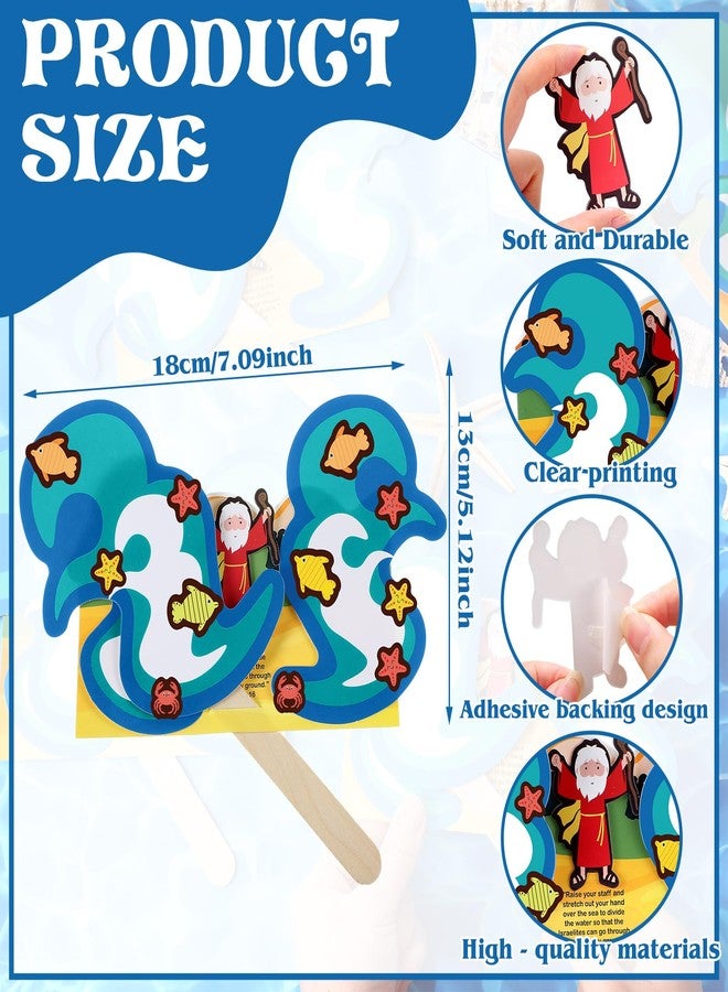 Burbell 24 Sets Parting of The Red Sea Jesus Crafts Kit Bulk Jesus Walk on Water Scenes Craft Kit Religious DIY Bible Crafts Faith Gifts Vbs Easter Sunday Church Gifts - Image 2